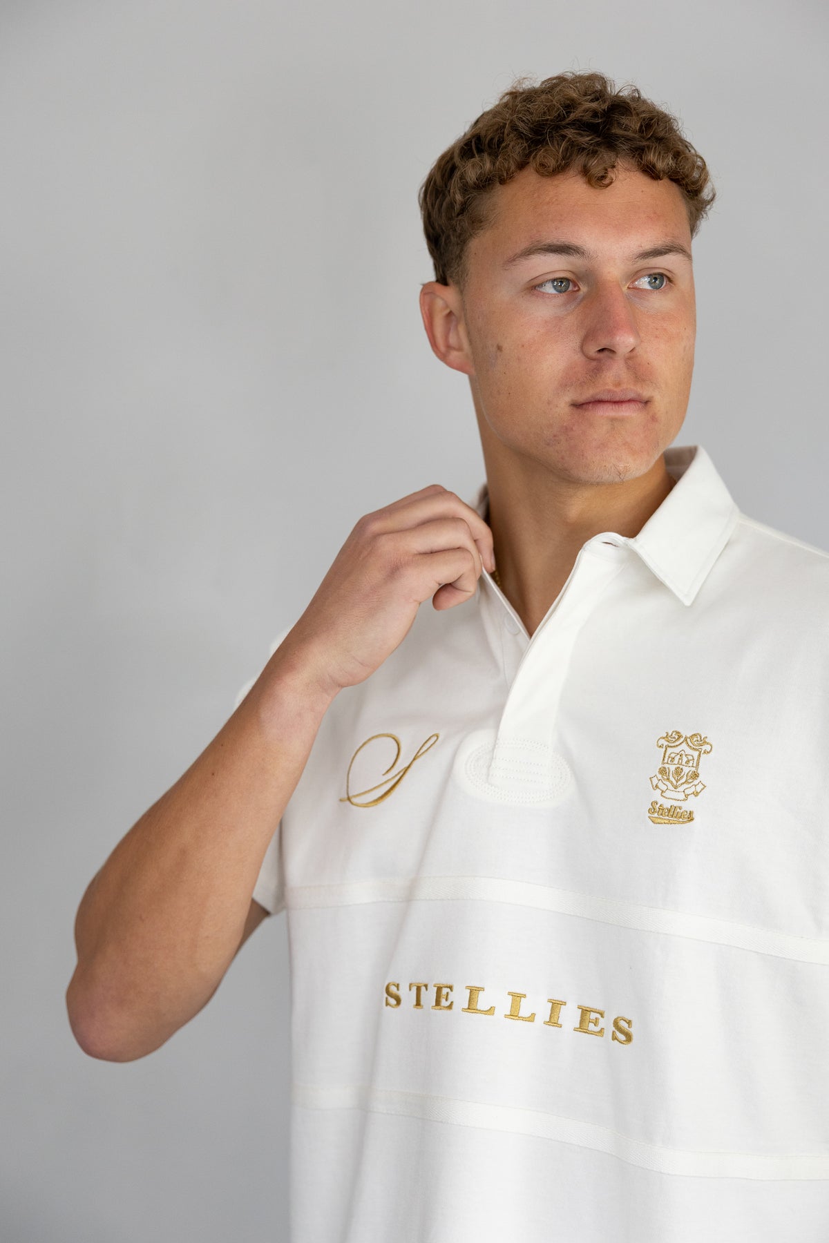 Men's Short Sleeve Rugby Jersey in Blanc de Blanc