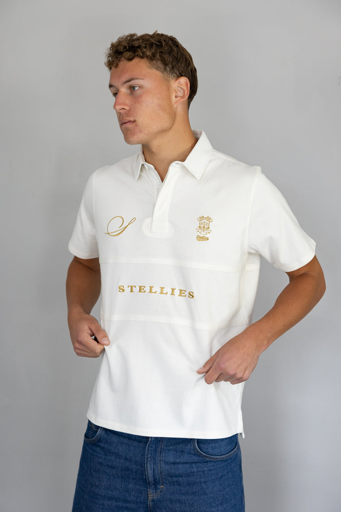 Men's Short Sleeve Rugby Jersey in Blanc de Blanc