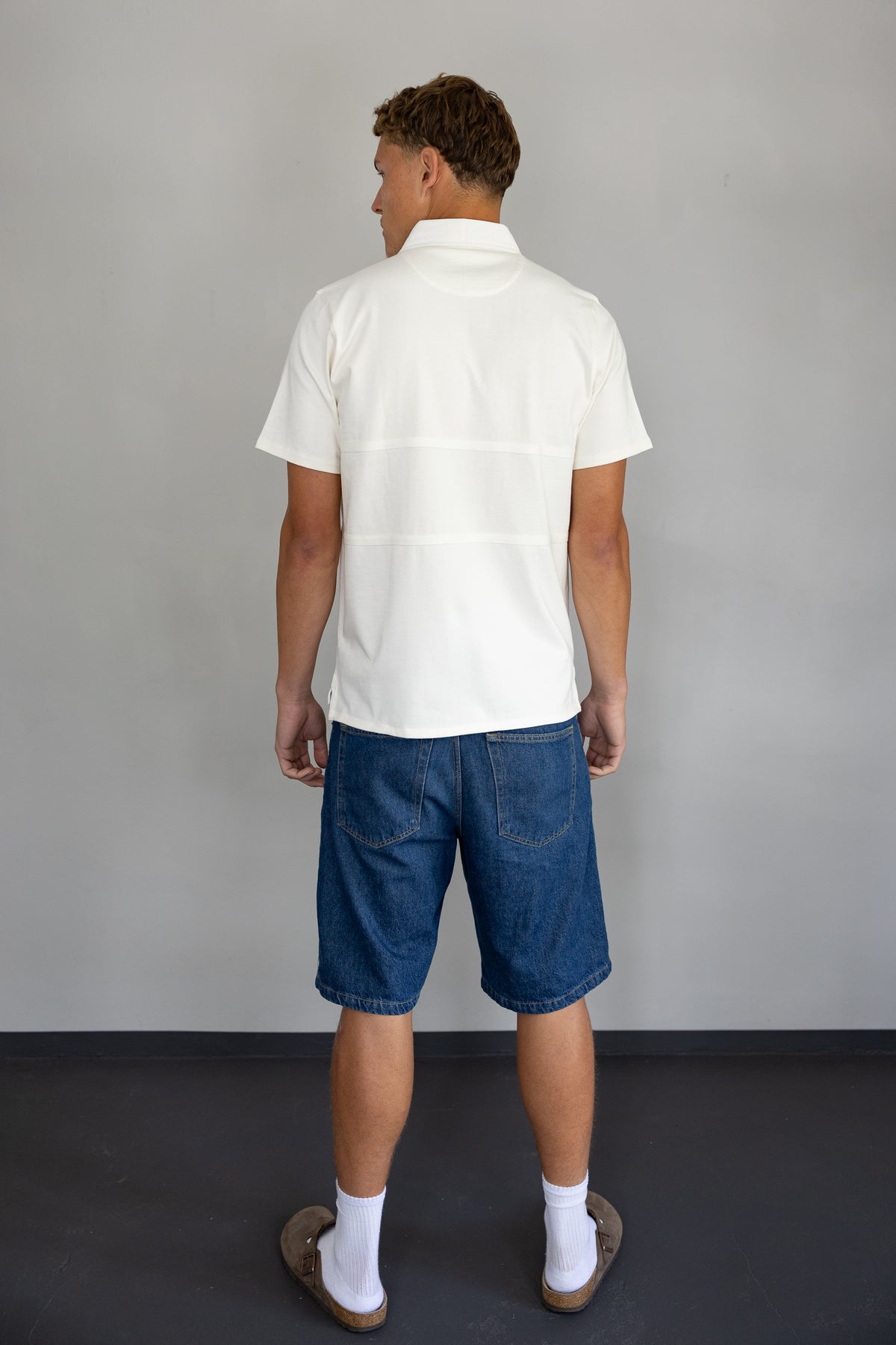 Men's Short Sleeve Rugby Jersey in Blanc de Blanc