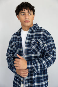 Americana Flannel Shirt in Navy Plaid