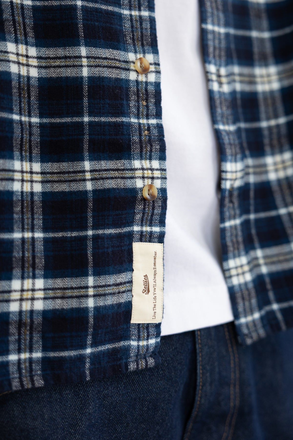 Americana Flannel Shirt in Navy Plaid