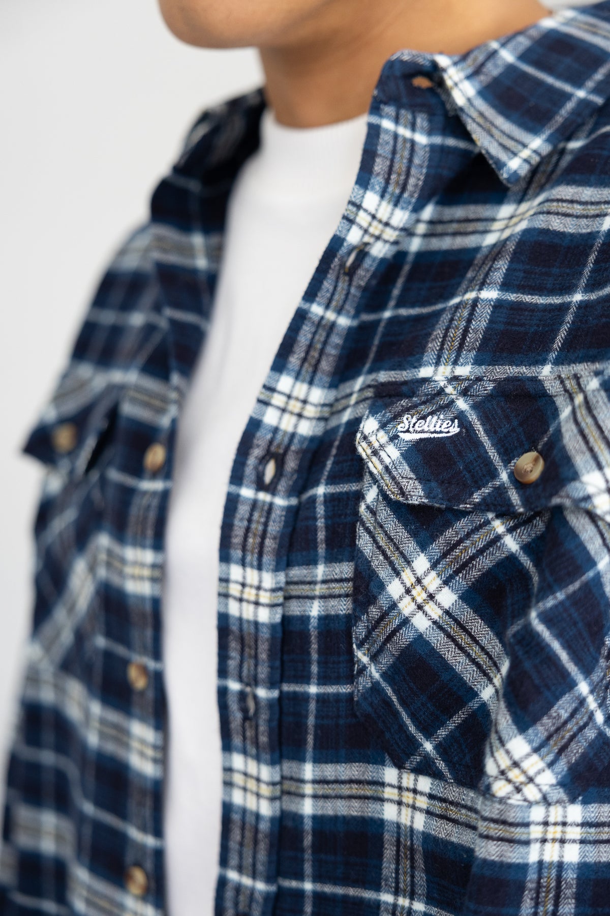 Americana Flannel Shirt in Navy Plaid