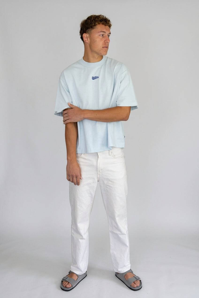 Mistake Print Tee in Ice Blue