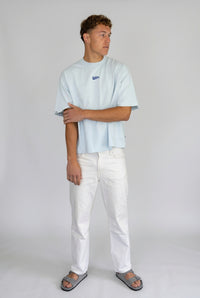 Mistake Print Tee in Ice Blue