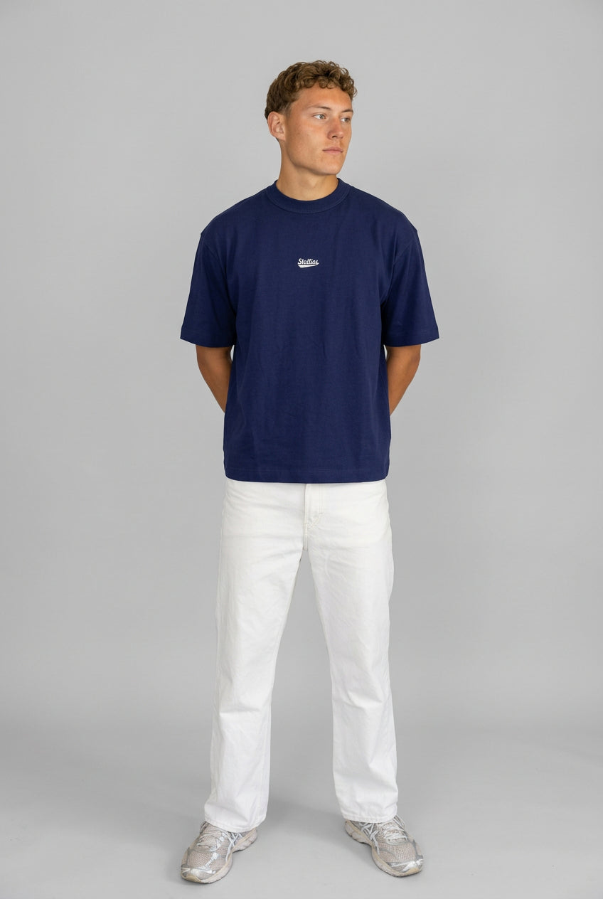 Skinny Dip Print Tee in Midnight Blue