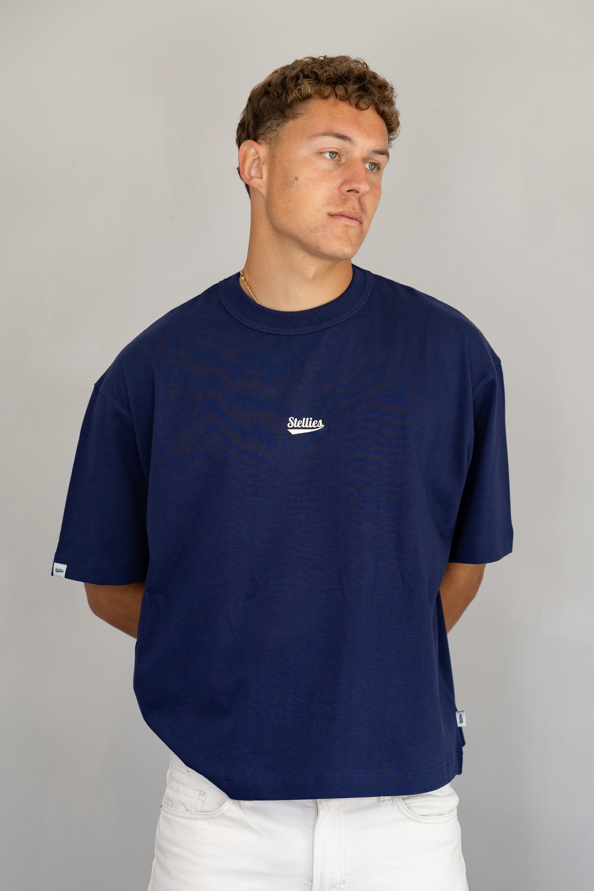 Skinny Dip Print Tee in Midnight Blue