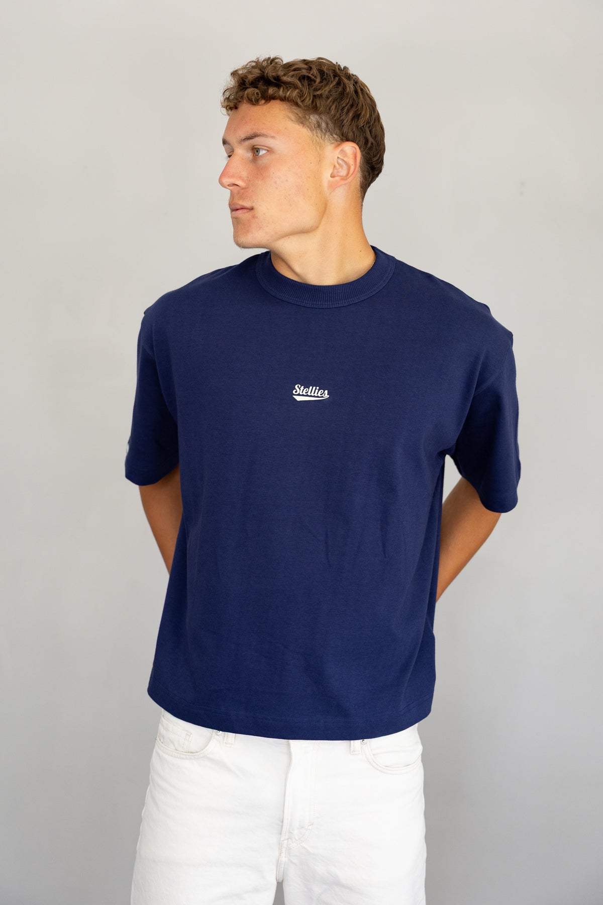 Skinny Dip Print Tee in Midnight Blue