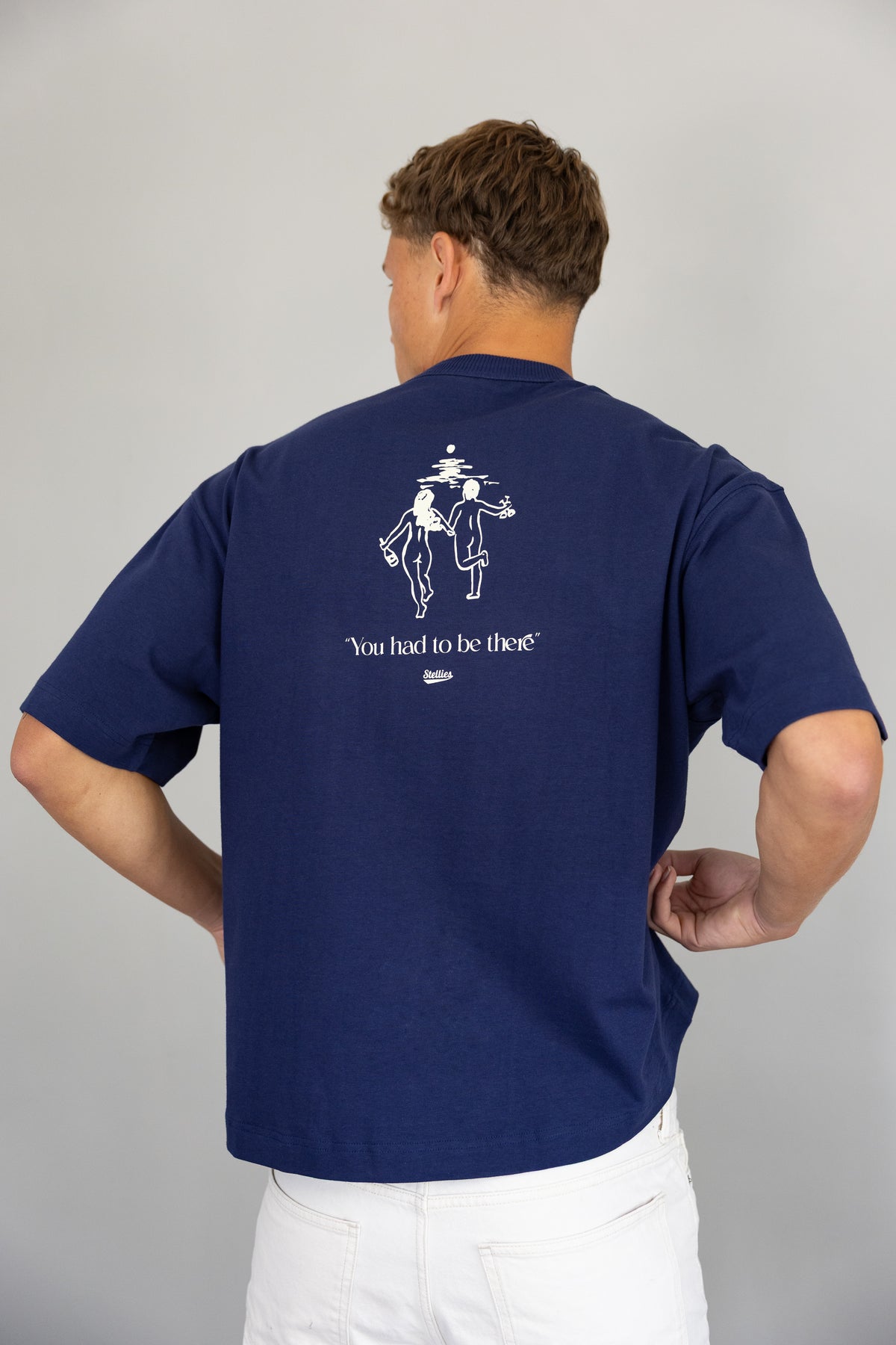 Skinny Dip Print Tee in Midnight Blue