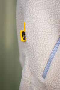Retro  Zip-up Sherpa  Jacket in Creme