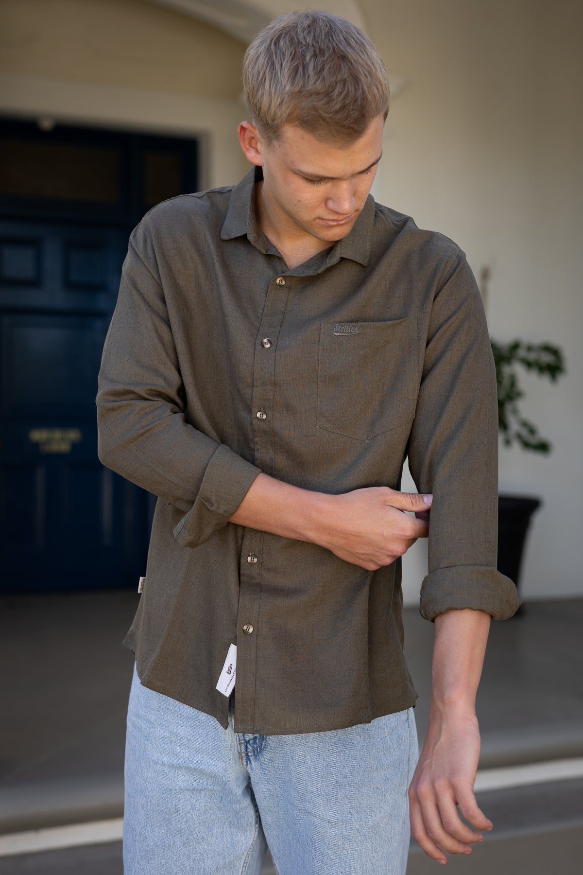 Luxe Linen Shirt in Olive
