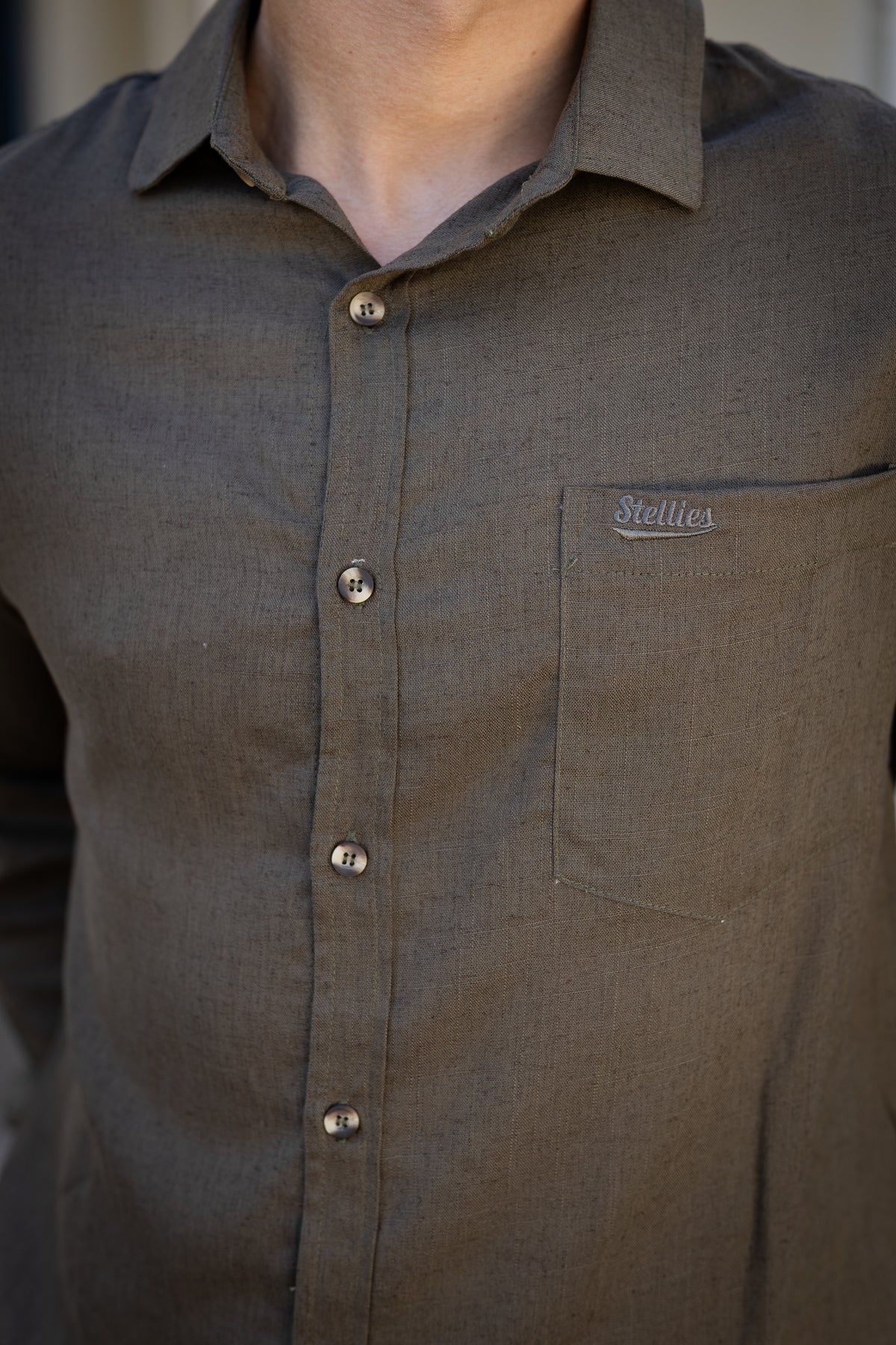 Luxe Linen Shirt in Olive