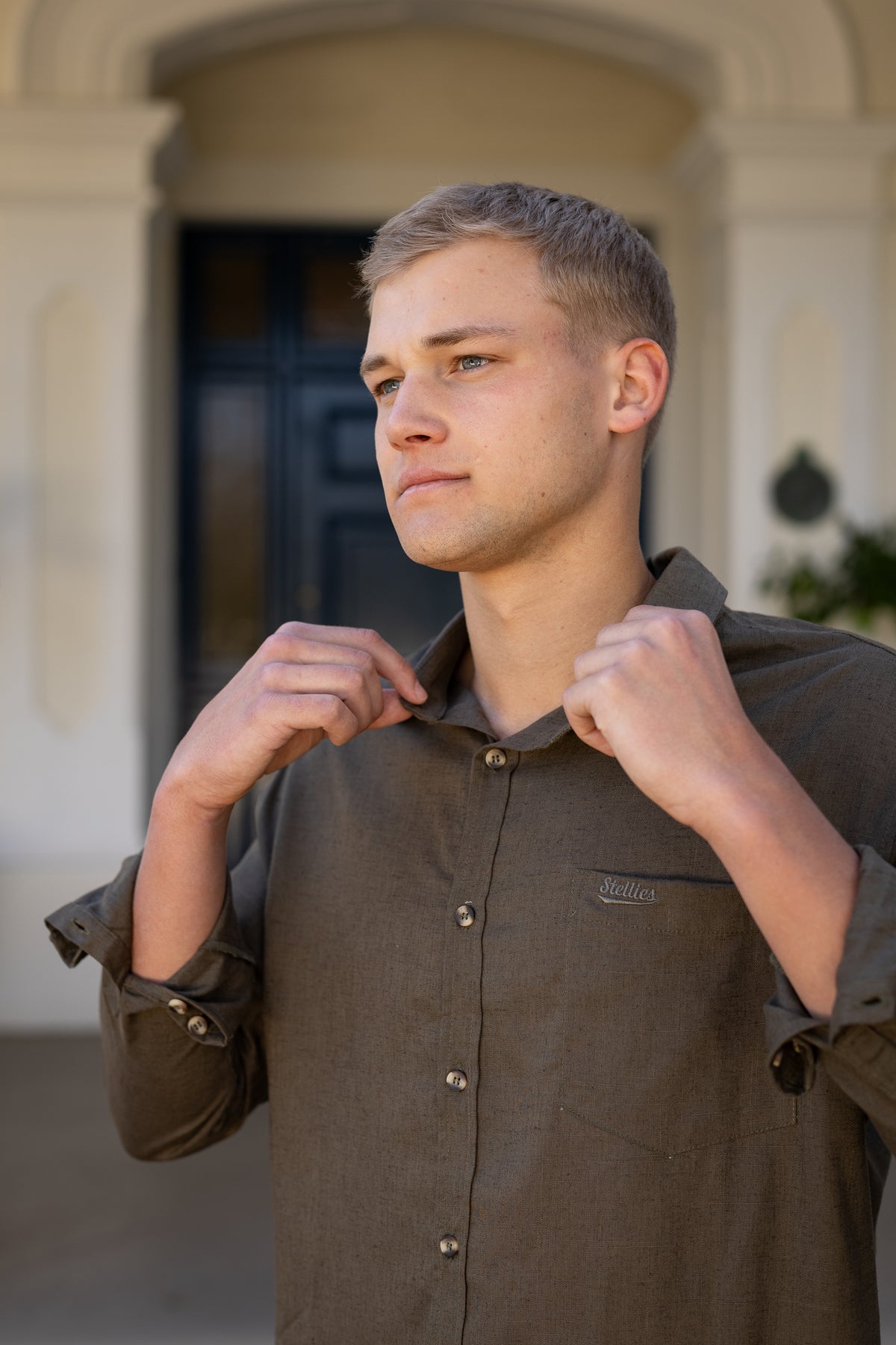 Luxe Linen Shirt in Olive