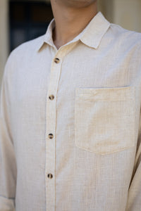Luxe Linen Shirt in Natural Echru