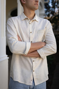 Luxe Linen Shirt in Natural Echru