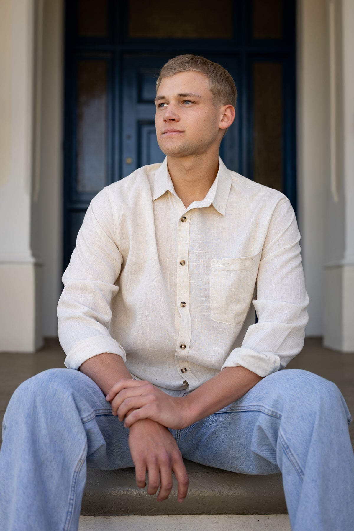 Luxe Linen Shirt in Natural Echru
