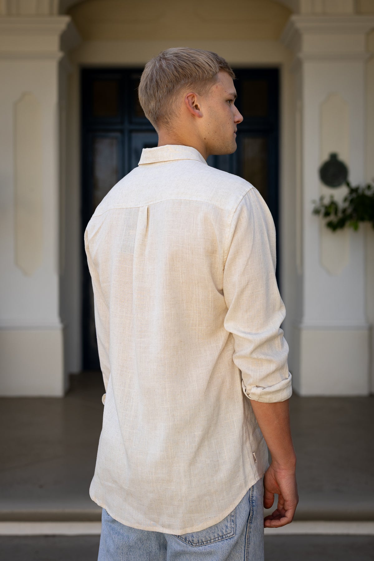 Luxe Linen Shirt in Natural Echru