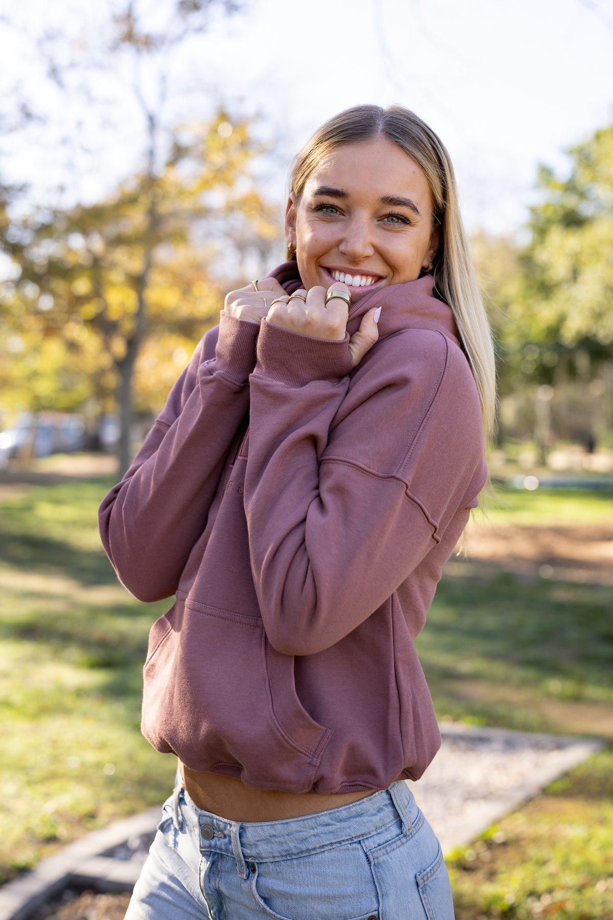 Daydreamer Fleece Hoodie in Prune
