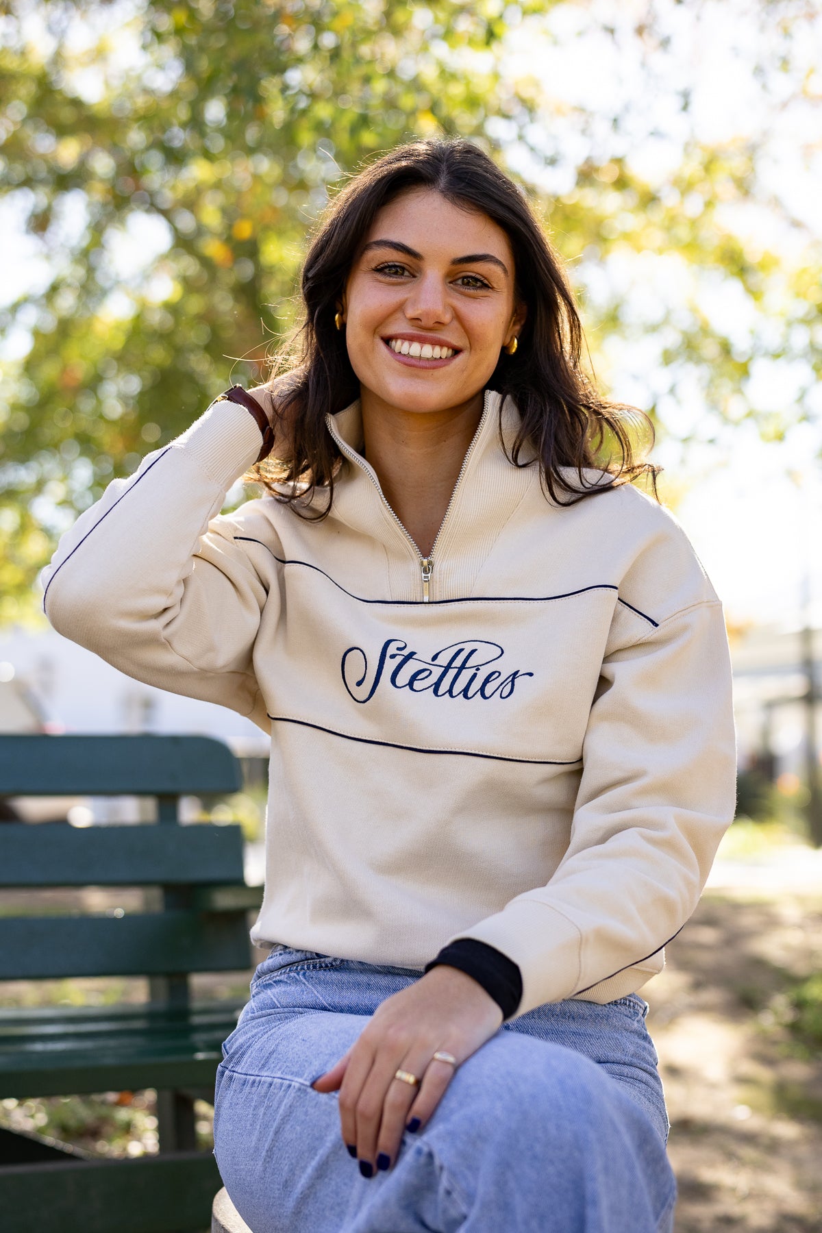 Voyager Rib Neck Quarter-Zip Pullover in Winter White