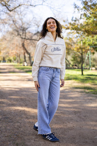 Voyager Rib Neck Quarter-Zip Pullover in Winter White