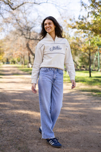 Voyager Rib Neck Quarter-Zip Pullover in Winter White