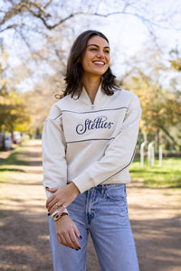 Voyager Rib Neck Quarter-Zip Pullover in Winter White