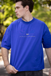 Hotel de' Stellies Box Fit Tee in Washed Cobalt