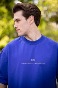 Hotel de' Stellies Box Fit Tee in Washed Cobalt