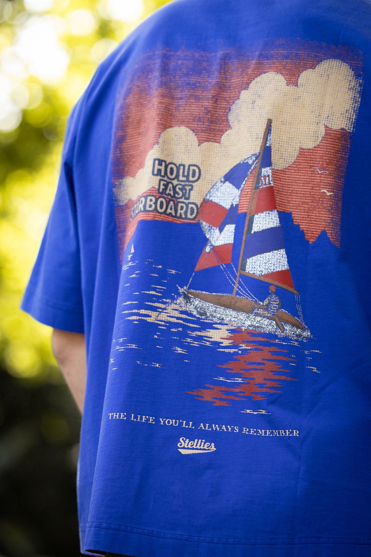 Hotel de' Stellies Box Fit Tee in Washed Cobalt