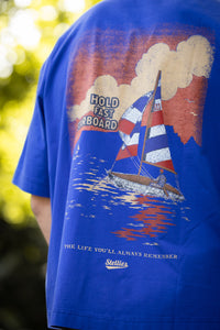 Hotel de' Stellies Box Fit Tee in Washed Cobalt