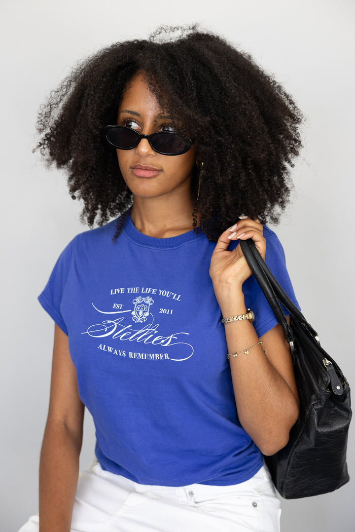 Ladies Heirloom Fitted Tee in Cobalt