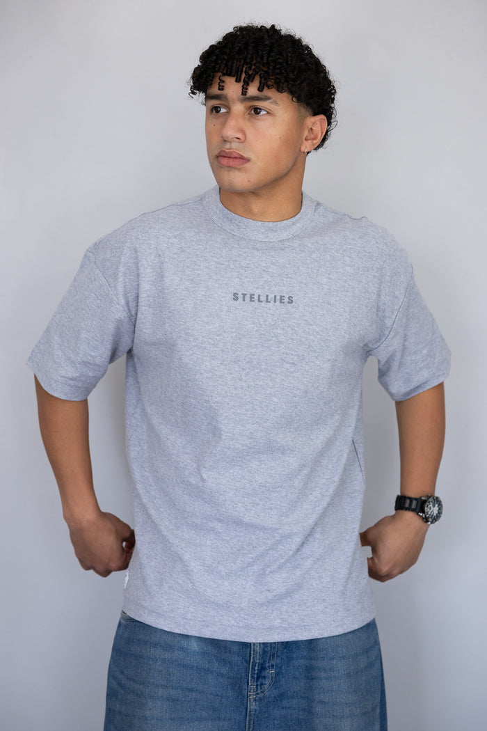 Drifter Tee in Heather Grey Cotton Slub