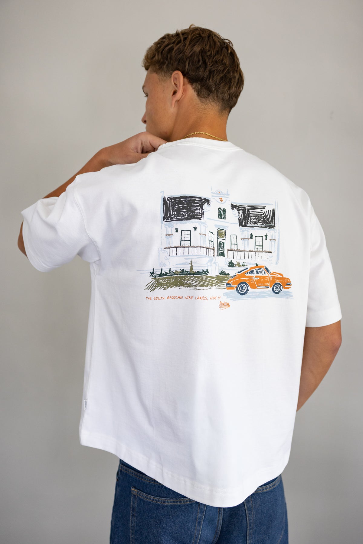 Architecture Print Box Fit Tee in White