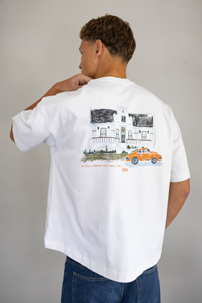 Architecture Print Box Fit Tee in White
