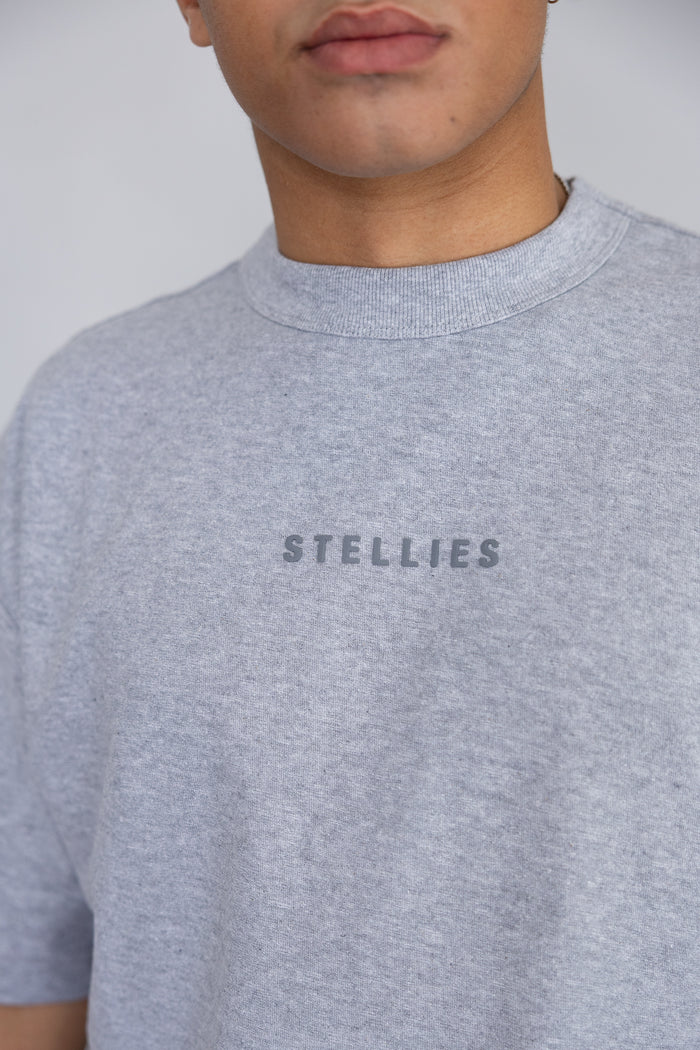 Drifter Tee in Heather Grey Cotton Slub