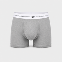 Men's Premium Cotton Boxer Briefs in Heather Grey