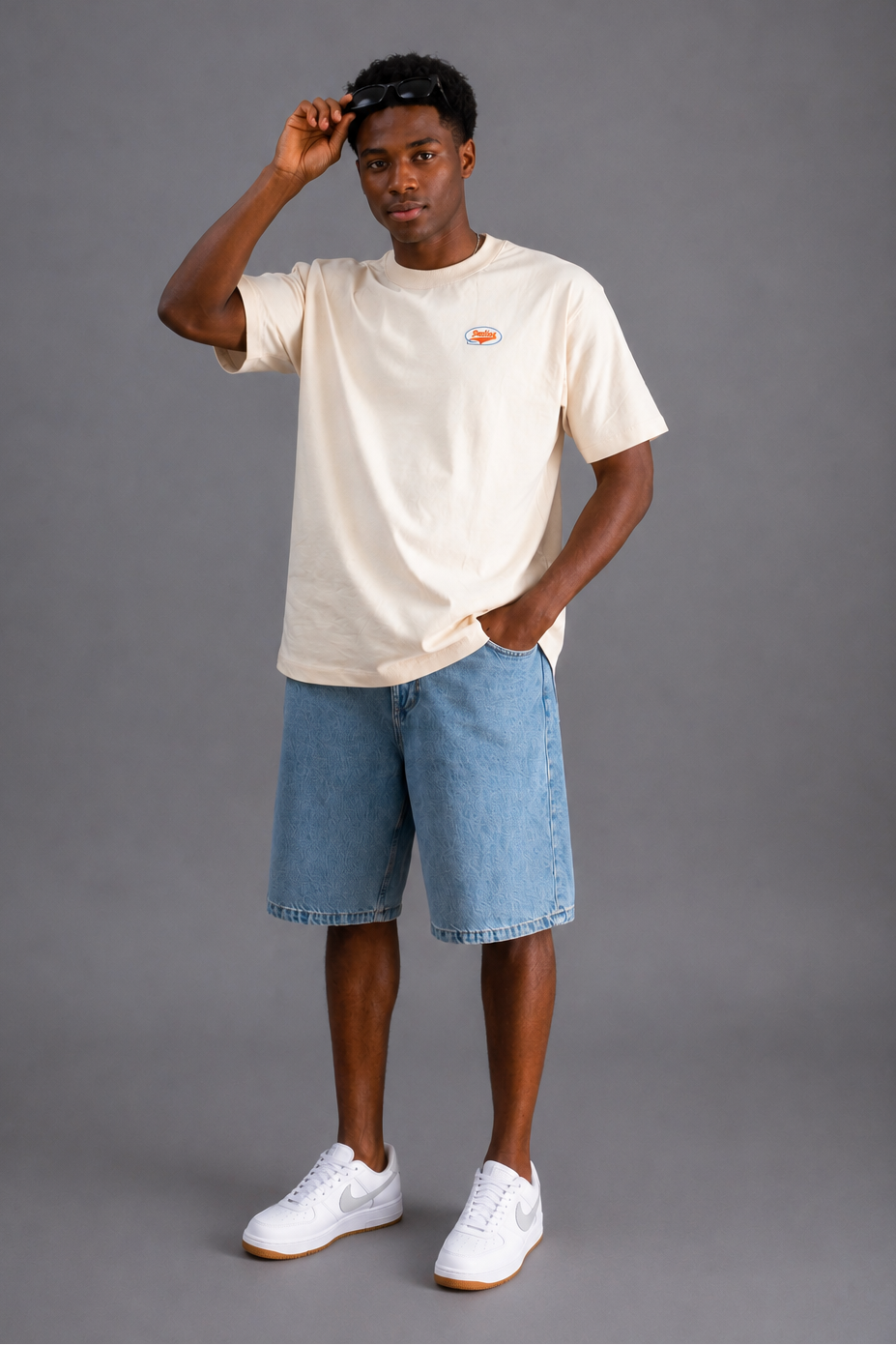 Gas Station Relaxed Tee in Creme