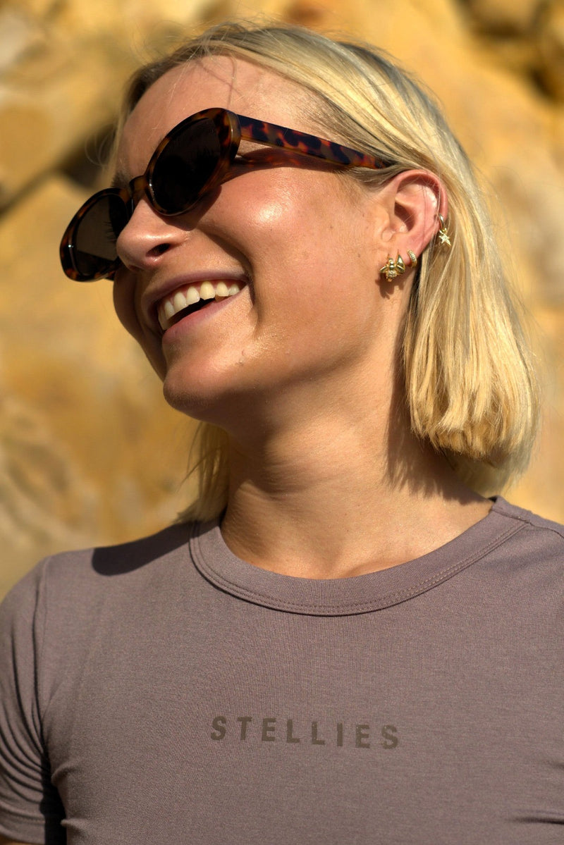 Ladies Baby Tee in Mocca