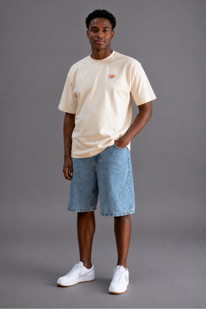 Gas Station Relaxed Tee in Creme