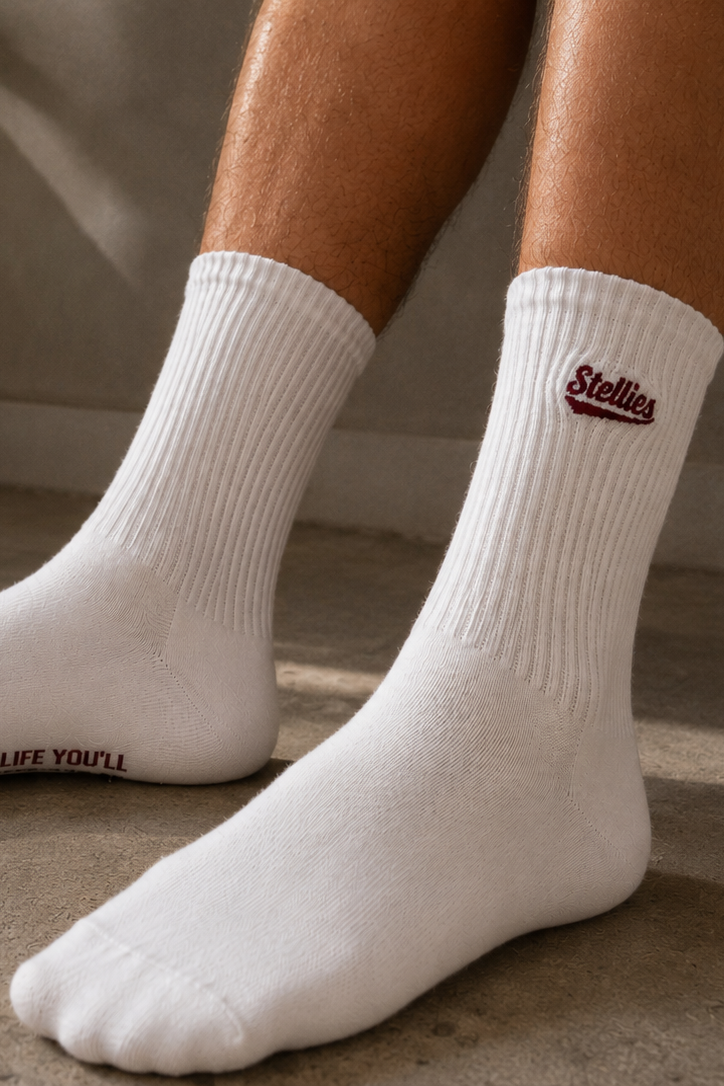 Stellies Socks in Cream and Crimson