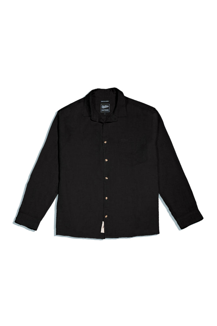 Luxe Linen Shirt in Ash Black