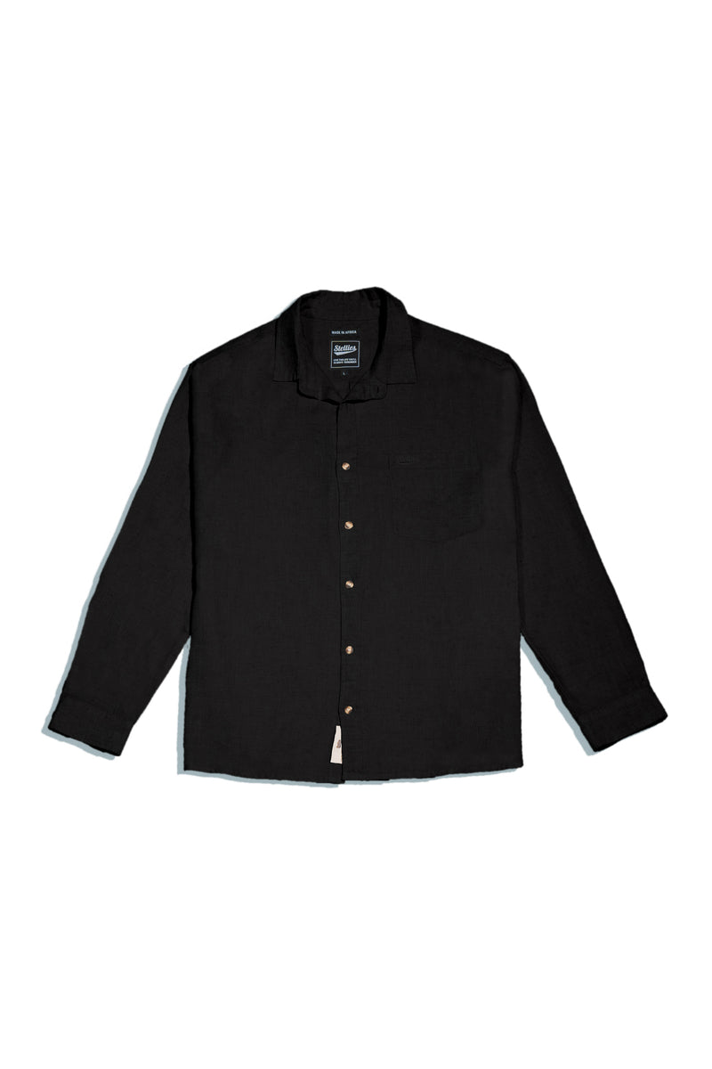 Luxe Linen Shirt in Ash Black