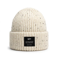 Blizzard Rib Knit Beanie in Winter White