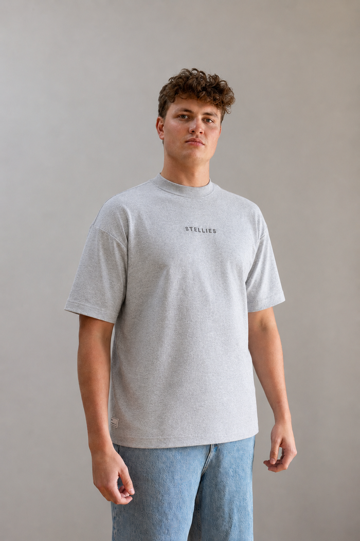 Drifter Tee in Heather Grey Cotton Slub