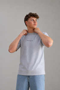 Drifter Tee in Heather Grey Cotton Slub