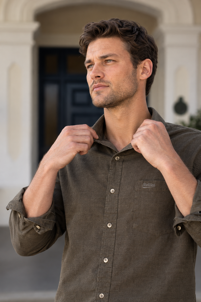 Luxe Linen Shirt in Olive