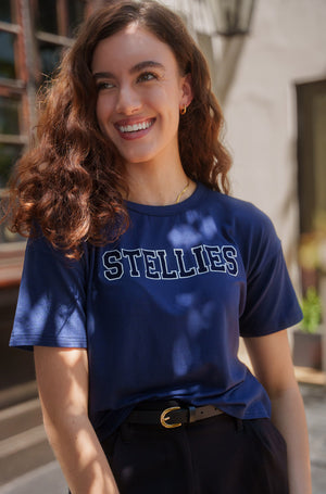 Dropped Shoulder Tee in Navy