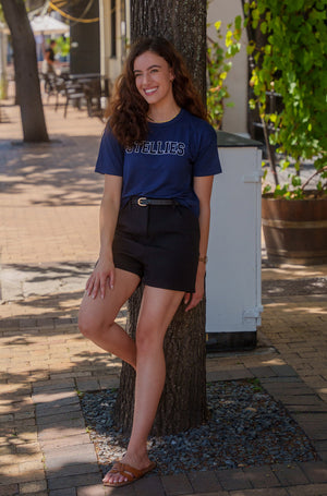 Dropped Shoulder Tee in Navy