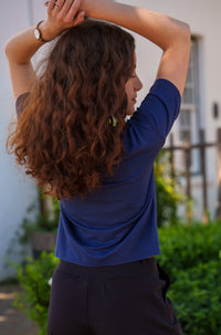 Dropped Shoulder T-Shirt - Navy