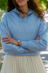 Rib-Neck Quarter-Zip Periwinkle