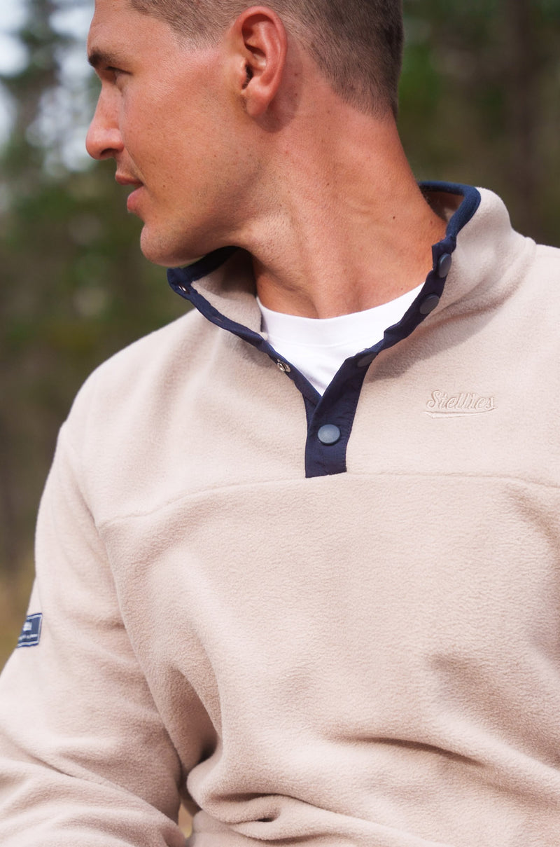 Classic Half Neck Fleece Pullover - Beige